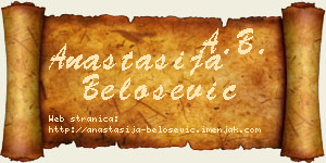 Anastasija Belošević vizit kartica